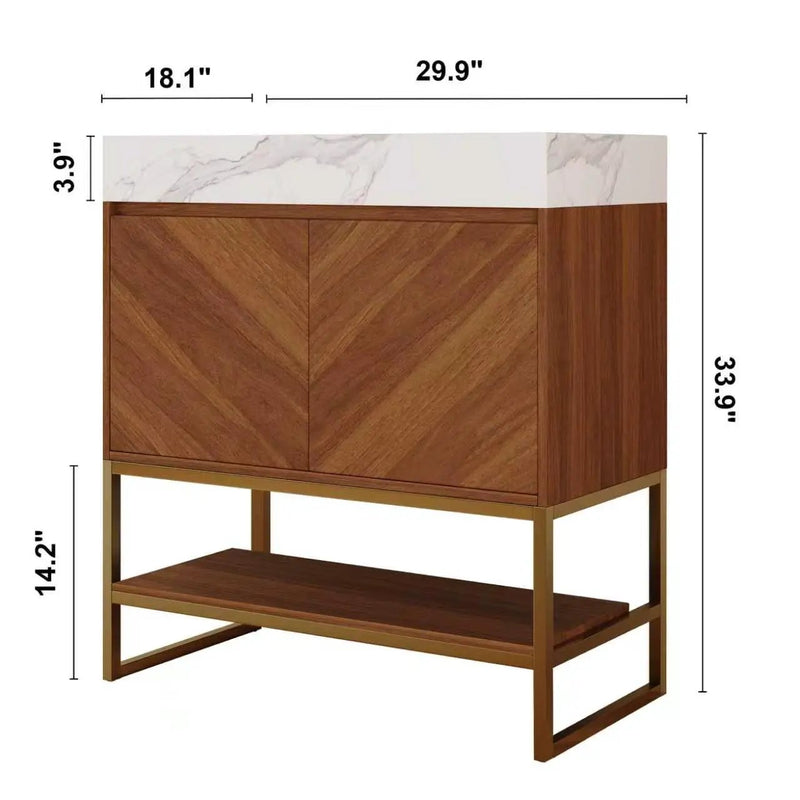 29.9" Modern Free-standing Bathroom Vanity with Ceramic Sink by HouseOfZazla