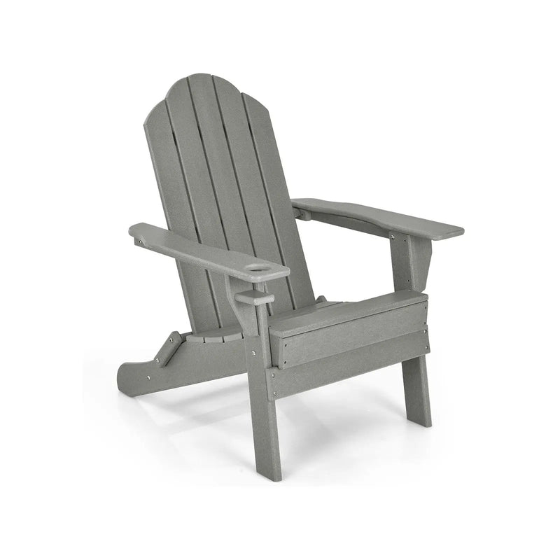 Foldable Weather Resistant Patio Chair with Built-in Cup Holder by DirectDeals