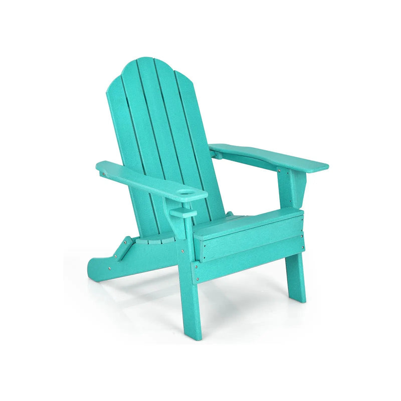Foldable Weather Resistant Patio Chair with Built-in Cup Holder by DirectDeals