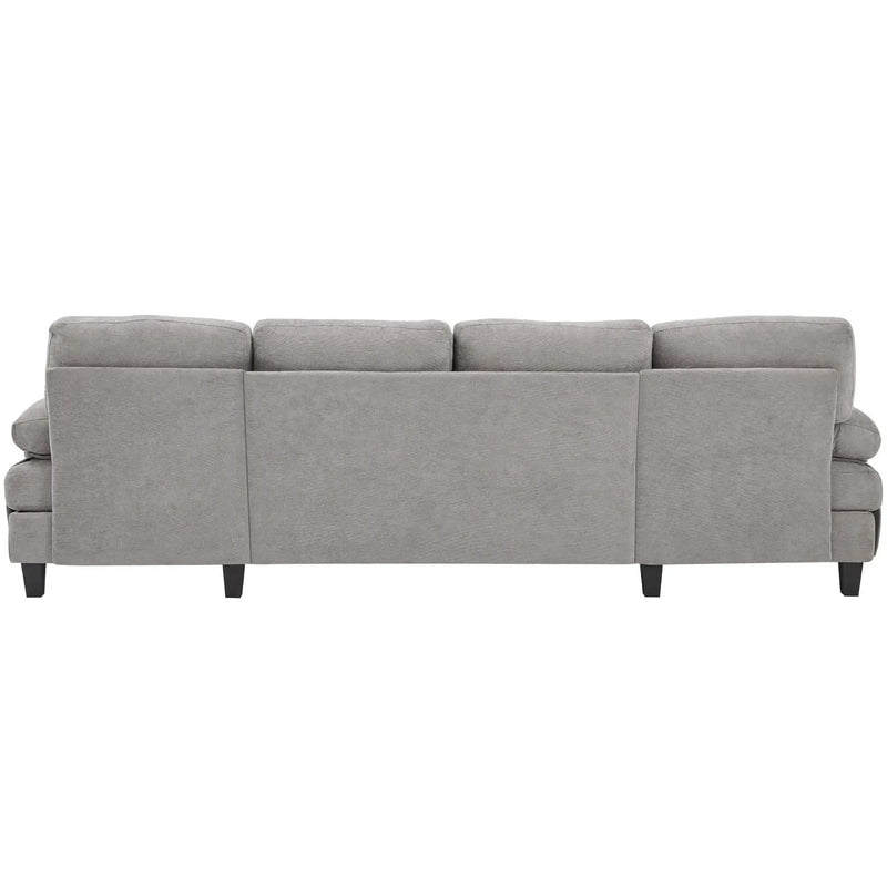 U-Shaped Sectional Sofa 103.5" Fabric Couch With Dual Chaise Lounges, Storage Pockets, Armrest Pillows by HouseOfZazla