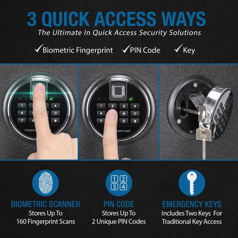 5.51 Cubic Ft Biometric Keypad Riflesafe - Black by HouseOfZazla
