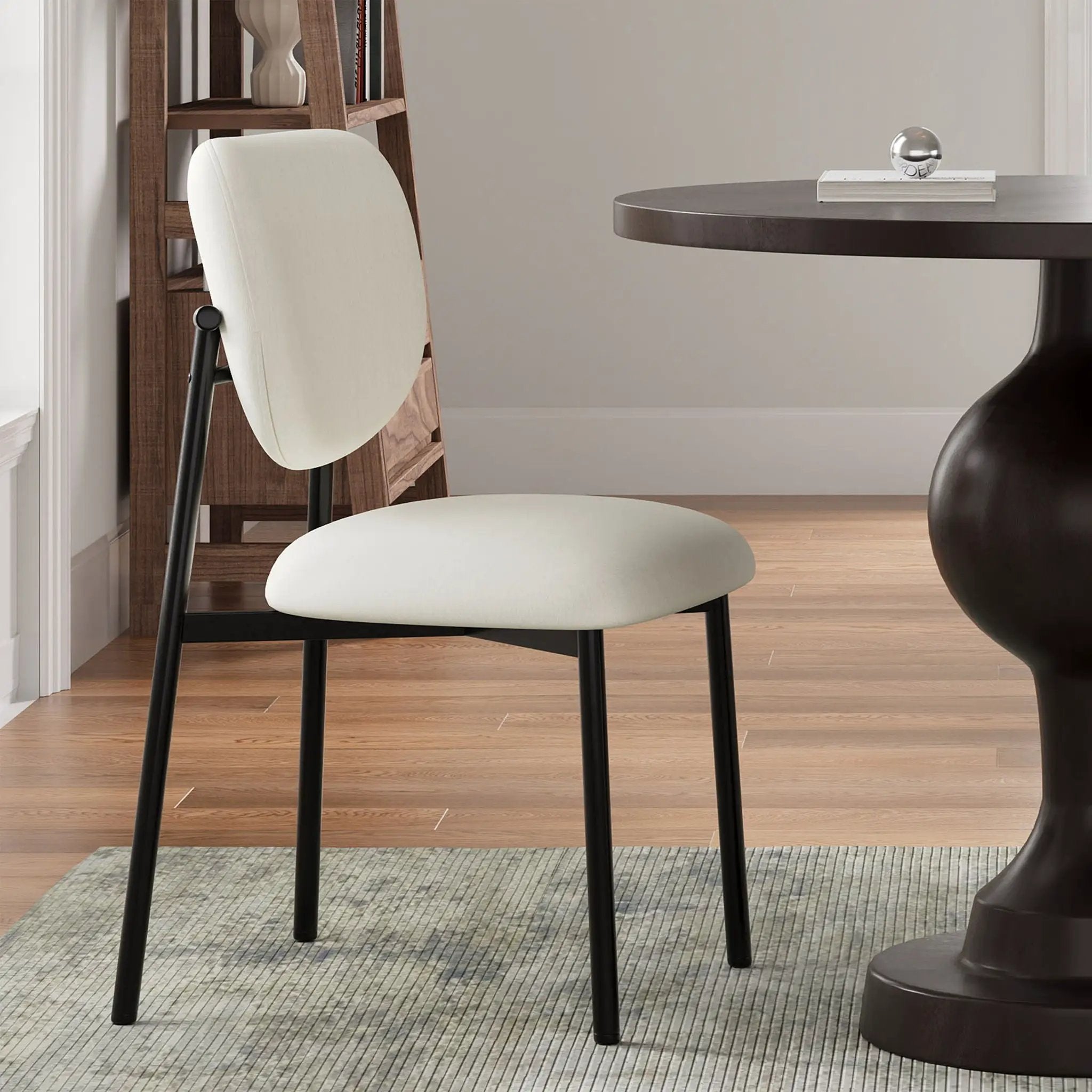 Modern Upholstered Dining Chairs With Metal Legs (Set of 2) - Beige by HouseOfZazla