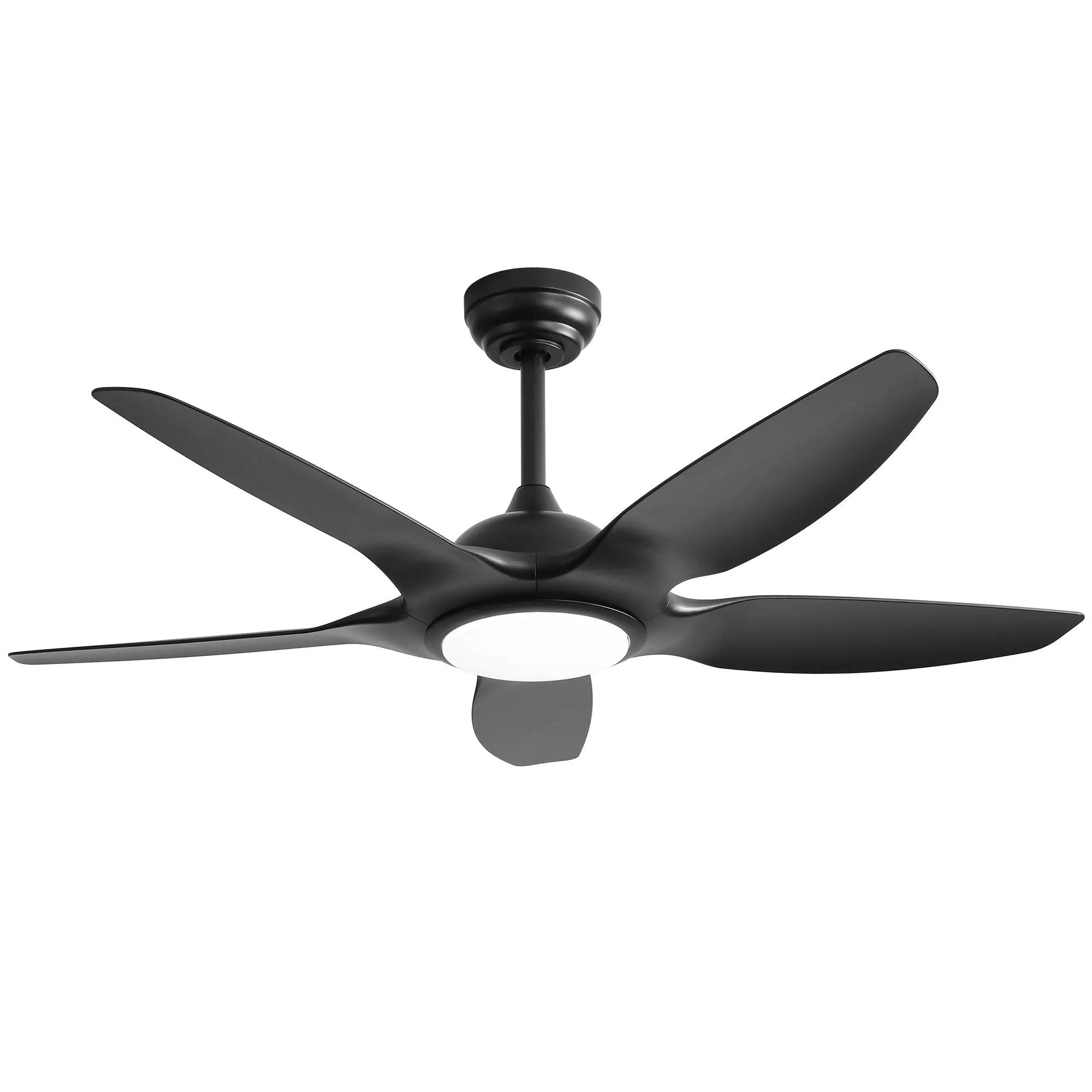 Ceiling Fan With Dimmable LED Light And Remote Control, 5 Blades DC Motor - Black by HouseOfZazla