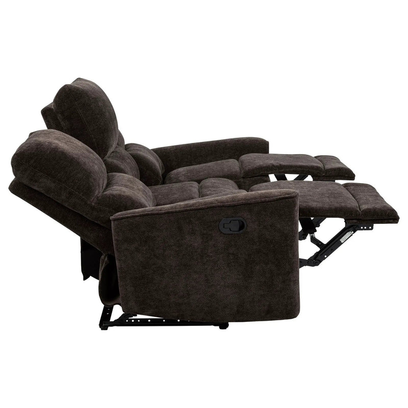 Navarro 2-piece Upholstered Reclining Sofa Set Dark Brown by Unique Piece Furniture
