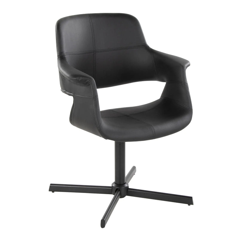 Vintage Flair - Mid-Century Modern Swivel Chair With X - Pedestal - Black by Unique Piece Furniture