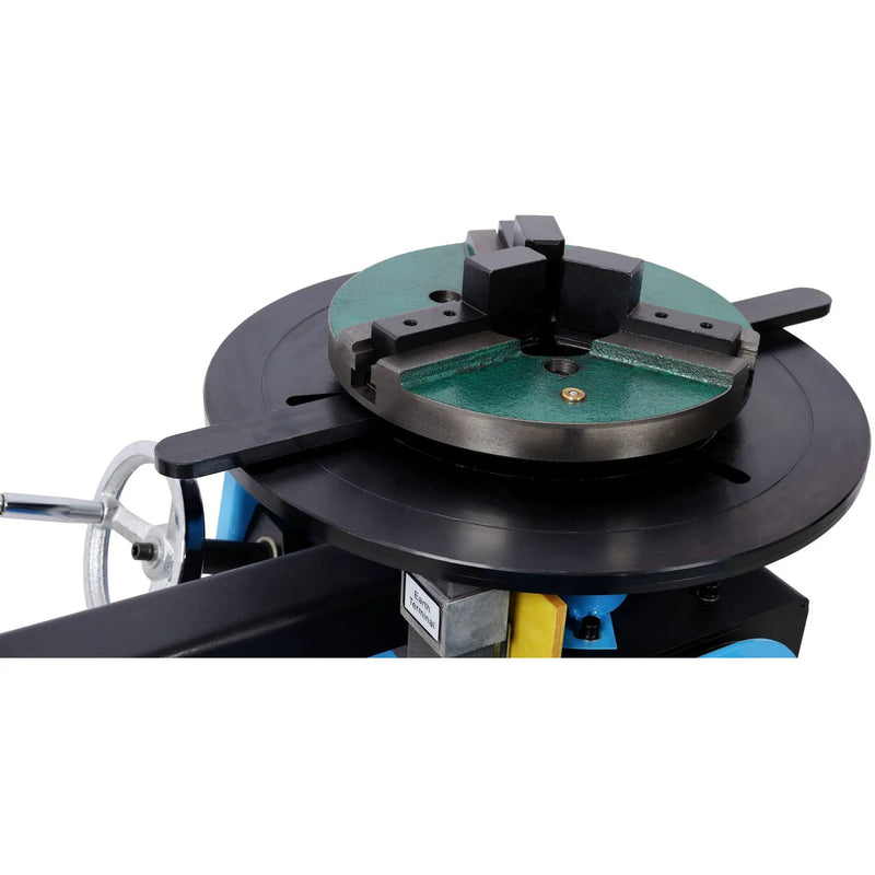 Heavy Duty Rotary Welding Positioner Turntable Table With Manual Tilt And 3 Jaw Lathe Chuck - Blue by HouseOfZazla