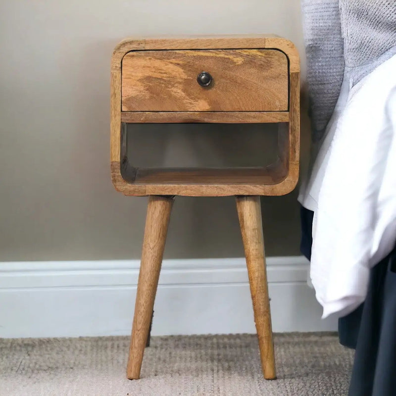 Mini Chestnut Curve Lower Bedside Nifhtstand by HouseOfZazla