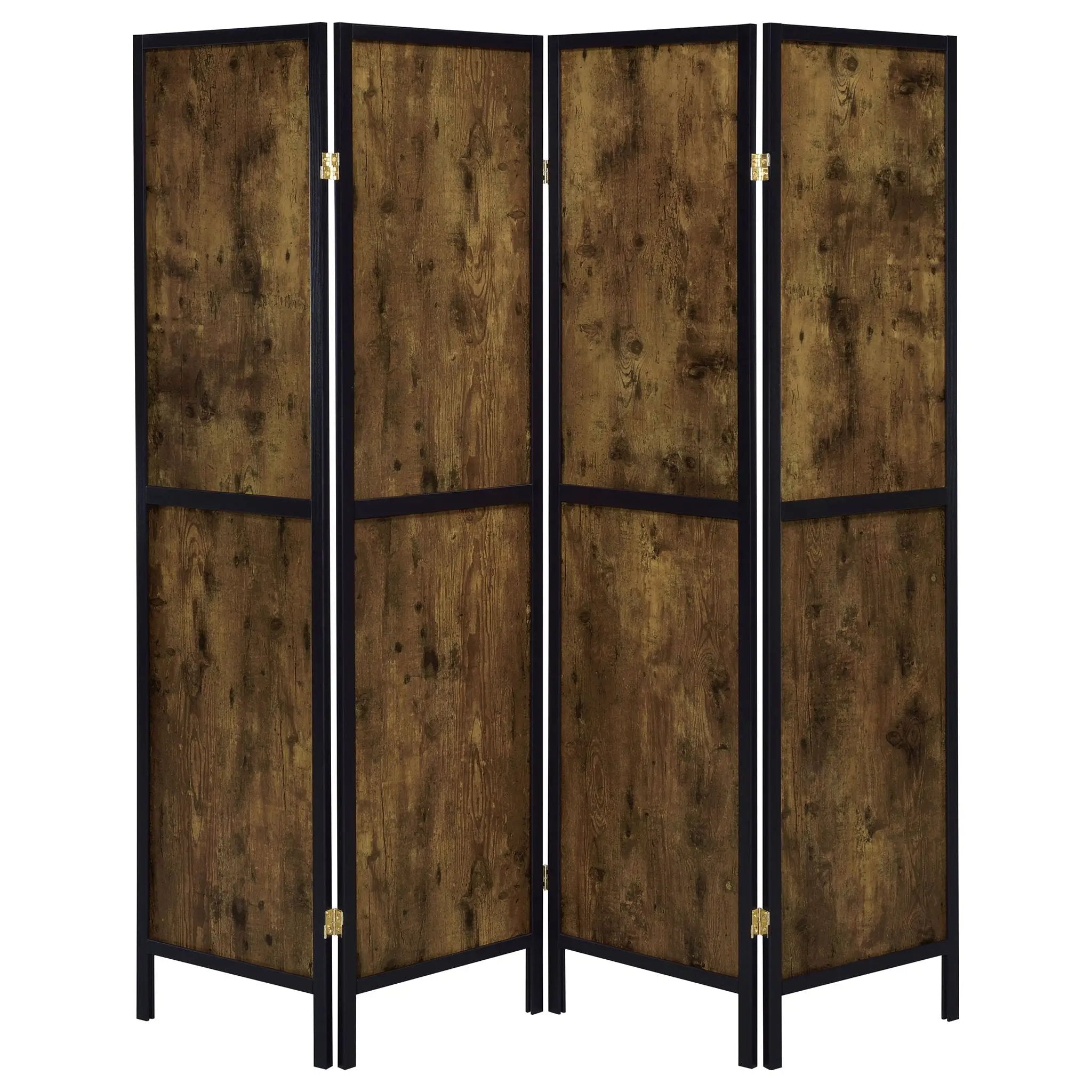 4 Panel Folding Screen, Space Divider - Brown by HouseOfZazla