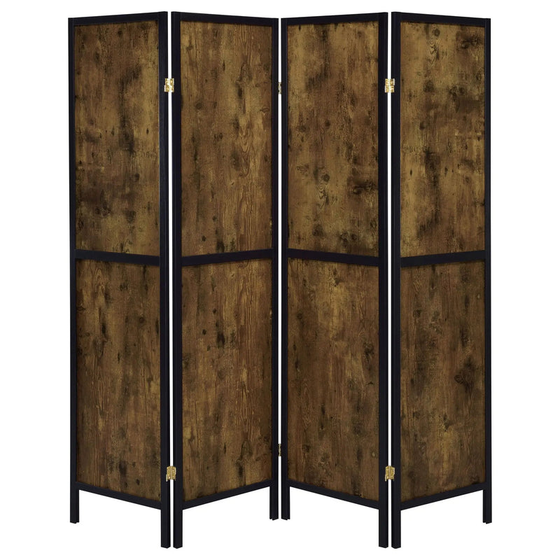 4 Panel Folding Screen, Space Divider - Brown by HouseOfZazla