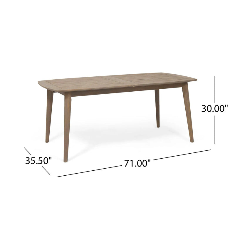 Placidity Outdoor Expandable Dining Table with Slatted Tabletop and Tapered Legs by HouseOfZazla