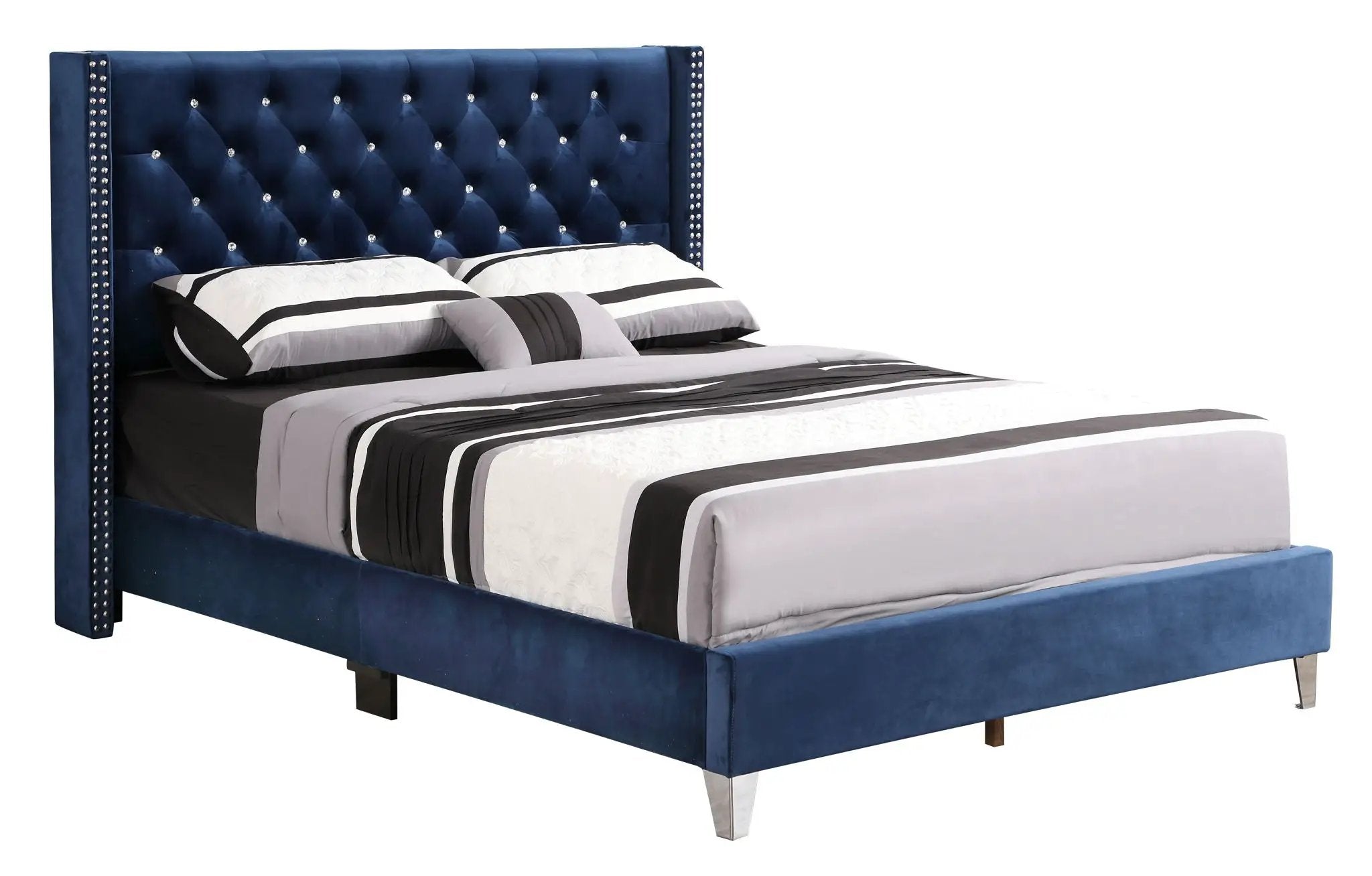 Upholstered Nailhead Trim Chic Bed by HouseOfZazla