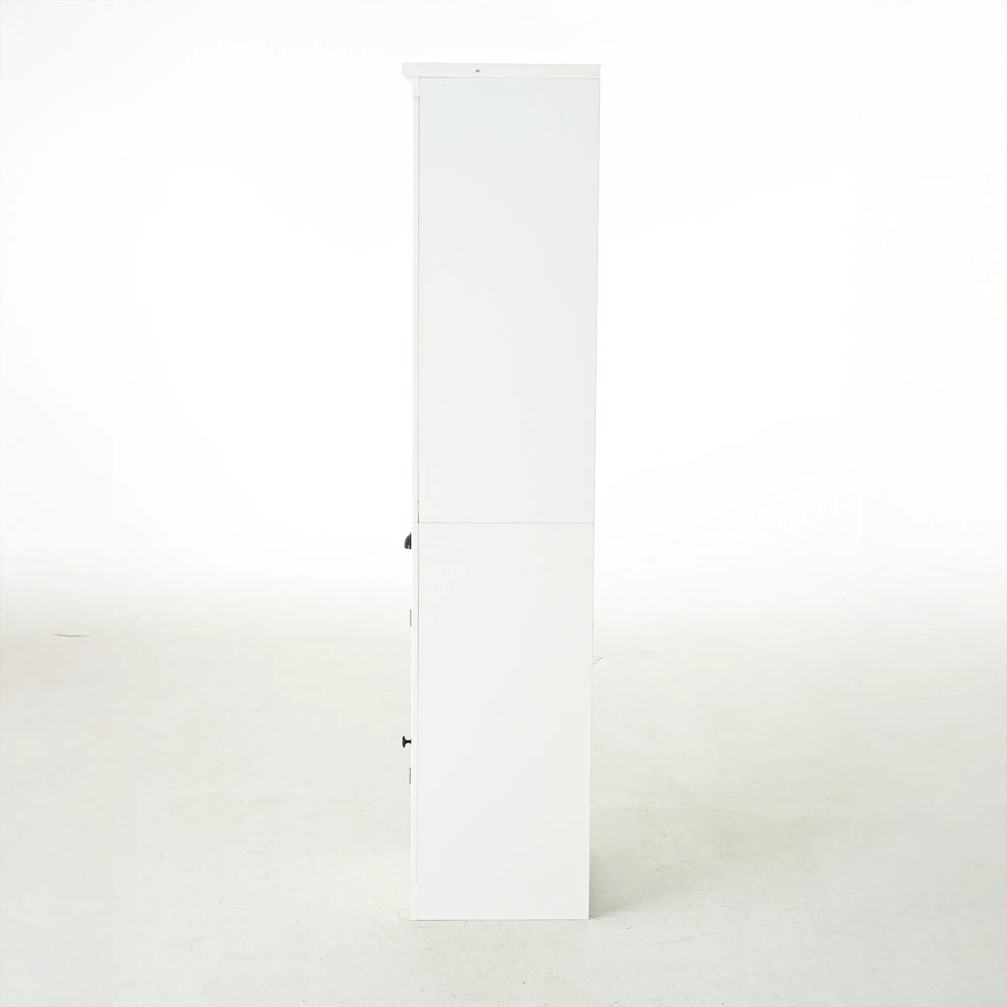 Retro Style 75'' Tall Display Shelf With Cabinet For Hallways Living Room Kitchen - White by HouseOfZazla