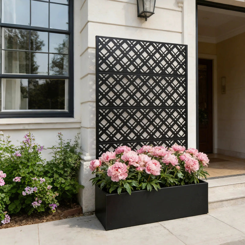 Metal Planter Raised Garden Bed with Trellis by HouseOfZazla