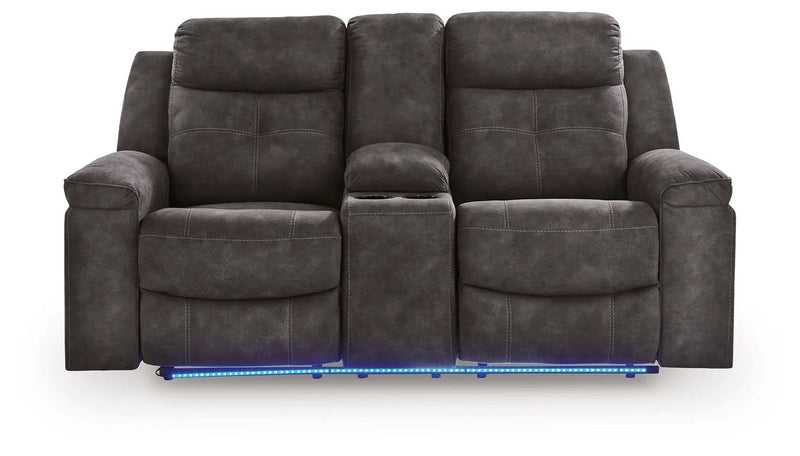 Brysonview - Double Reclining Loveseat With Console - Charcoal by Unique Piece Furniture