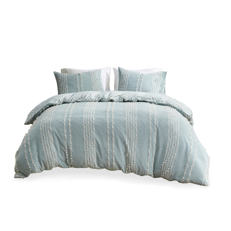 Full/Queen 3 Piece Cotton Jacquard Duvet Cover Set by HouseOfZazla