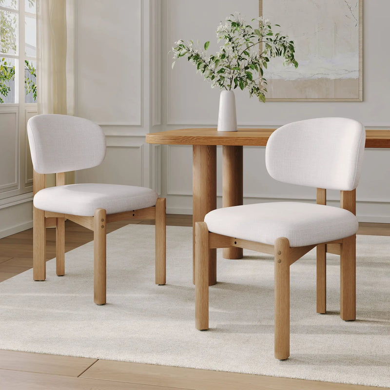 Beige Upholstered Scandinavian Dining Chair by HouseOfZazla