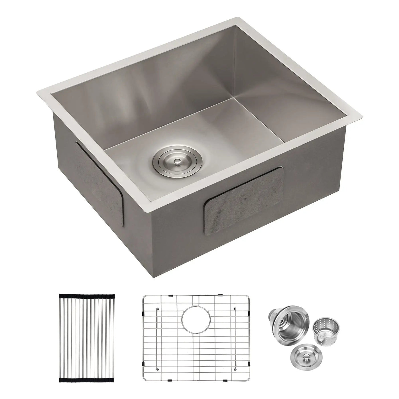 Modern Undermount Stainless Steel Kitchen Sink 16 Gauge, Deep Single Bowl by HouseOfZazla