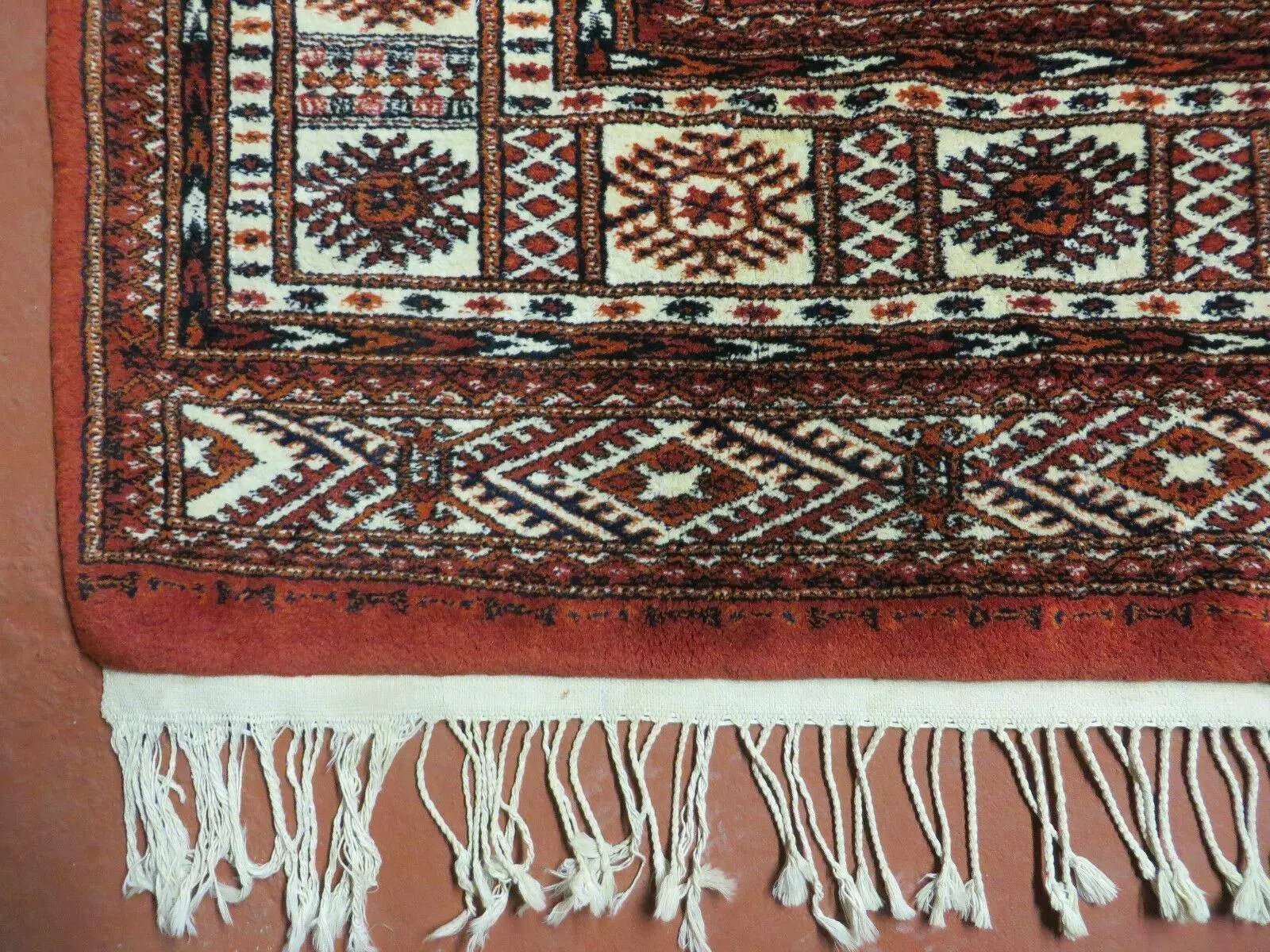 7' X 9' Vintage Handmade Bokhara Turkoman Pakistan Wool Rug Carpet Nice by Jewel Rugs