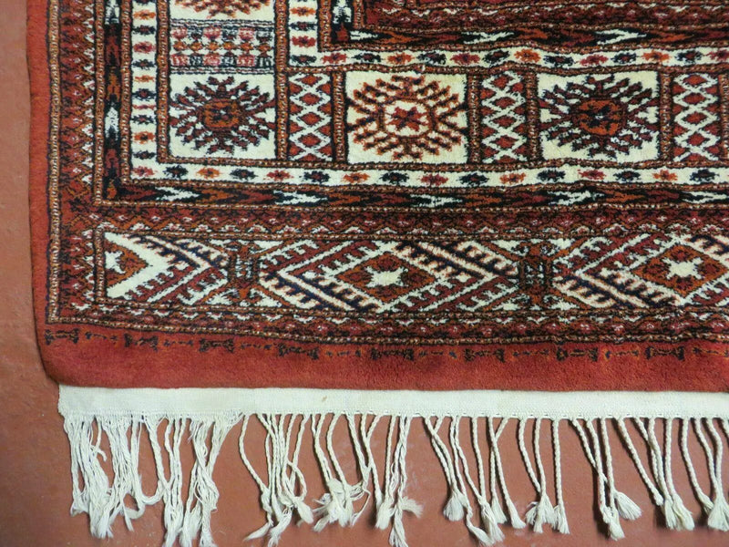 7' X 9' Vintage Handmade Bokhara Turkoman Pakistan Wool Rug Carpet Nice by Jewel Rugs