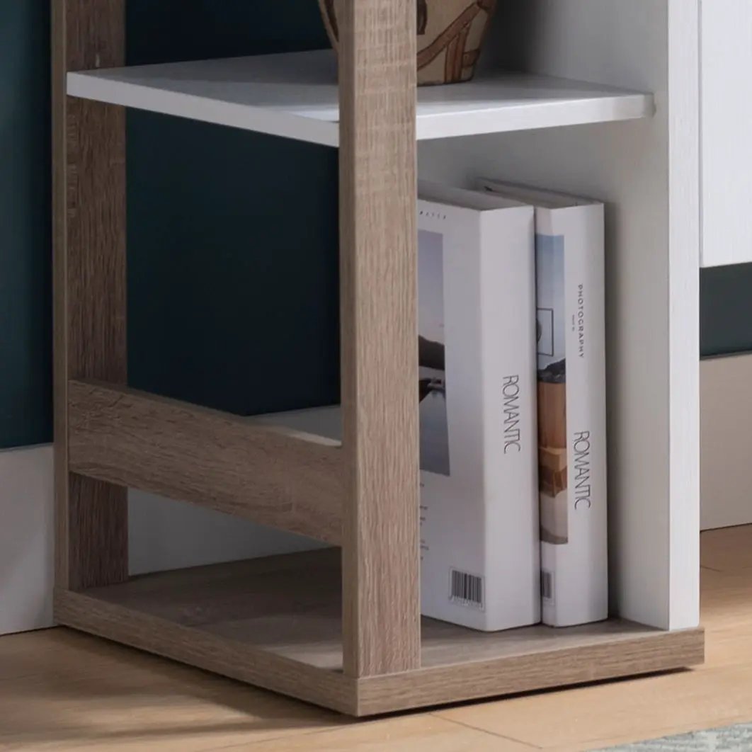 Modernize Kitchen Buffet Organizing Cabinet With 4 Shelves - White / Dark Taupe by Unique Piece Furniture