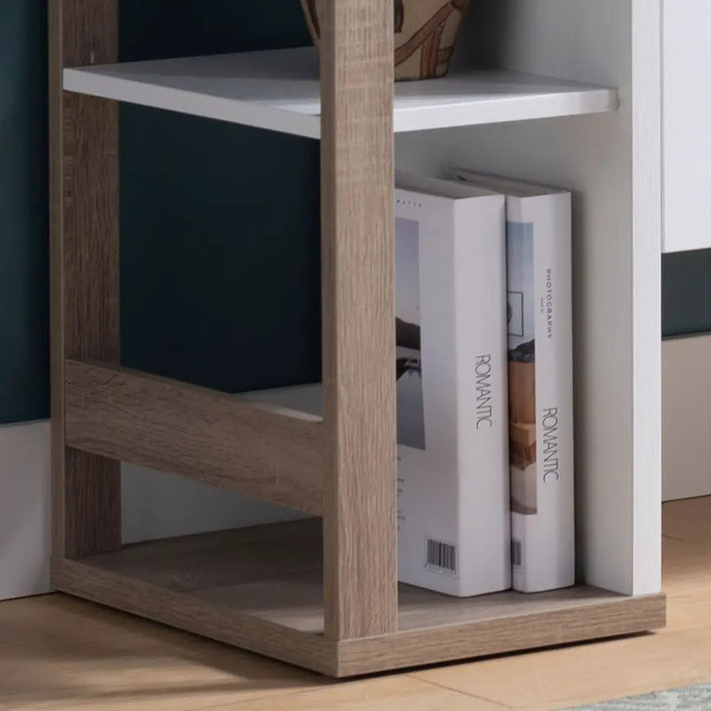 Modernize Kitchen Buffet Organizing Cabinet With 4 Shelves - White / Dark Taupe by Unique Piece Furniture