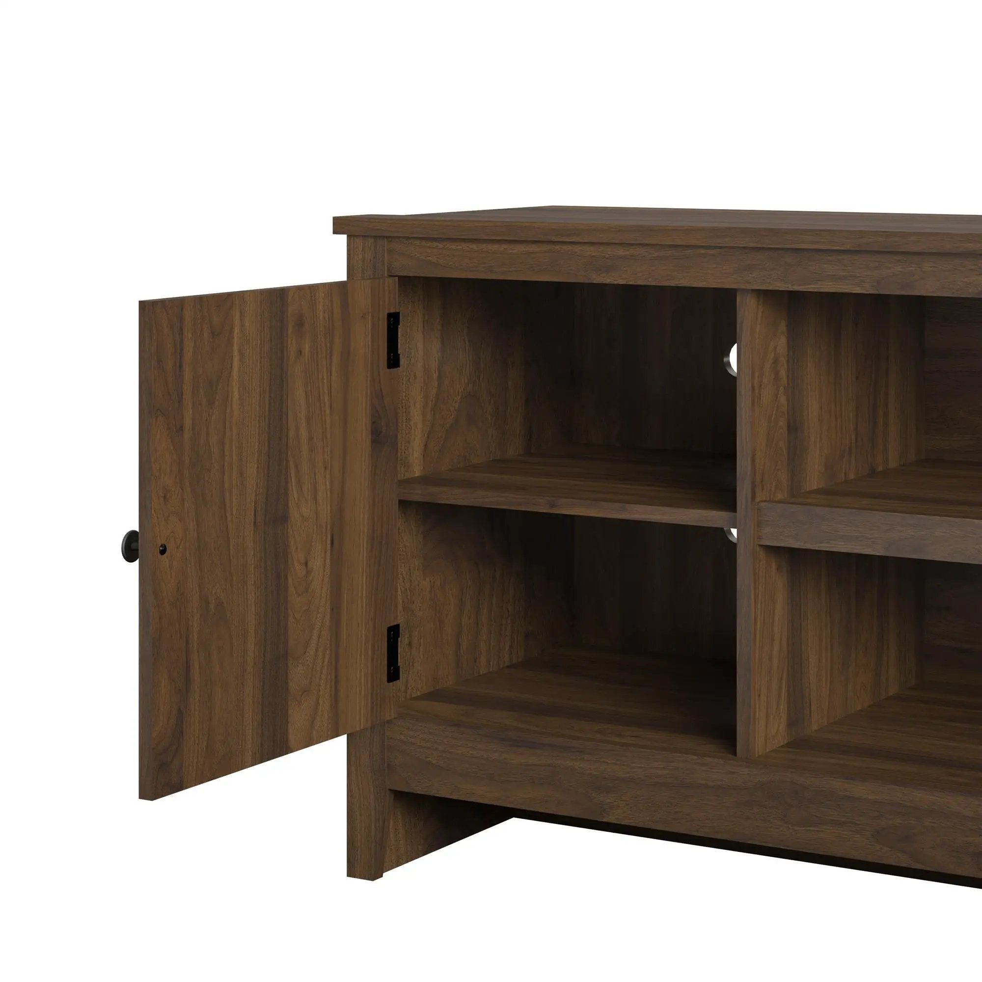 TV Stand For TVs Up To 65" With Open Shelves And Storage Cabinets - Walnut by Unique Piece Furniture