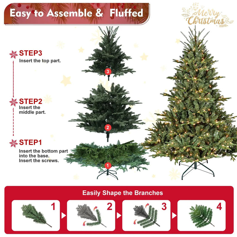7FT Full-Shape Christmas Tree with 750 UL Lights by HouseOfZazla