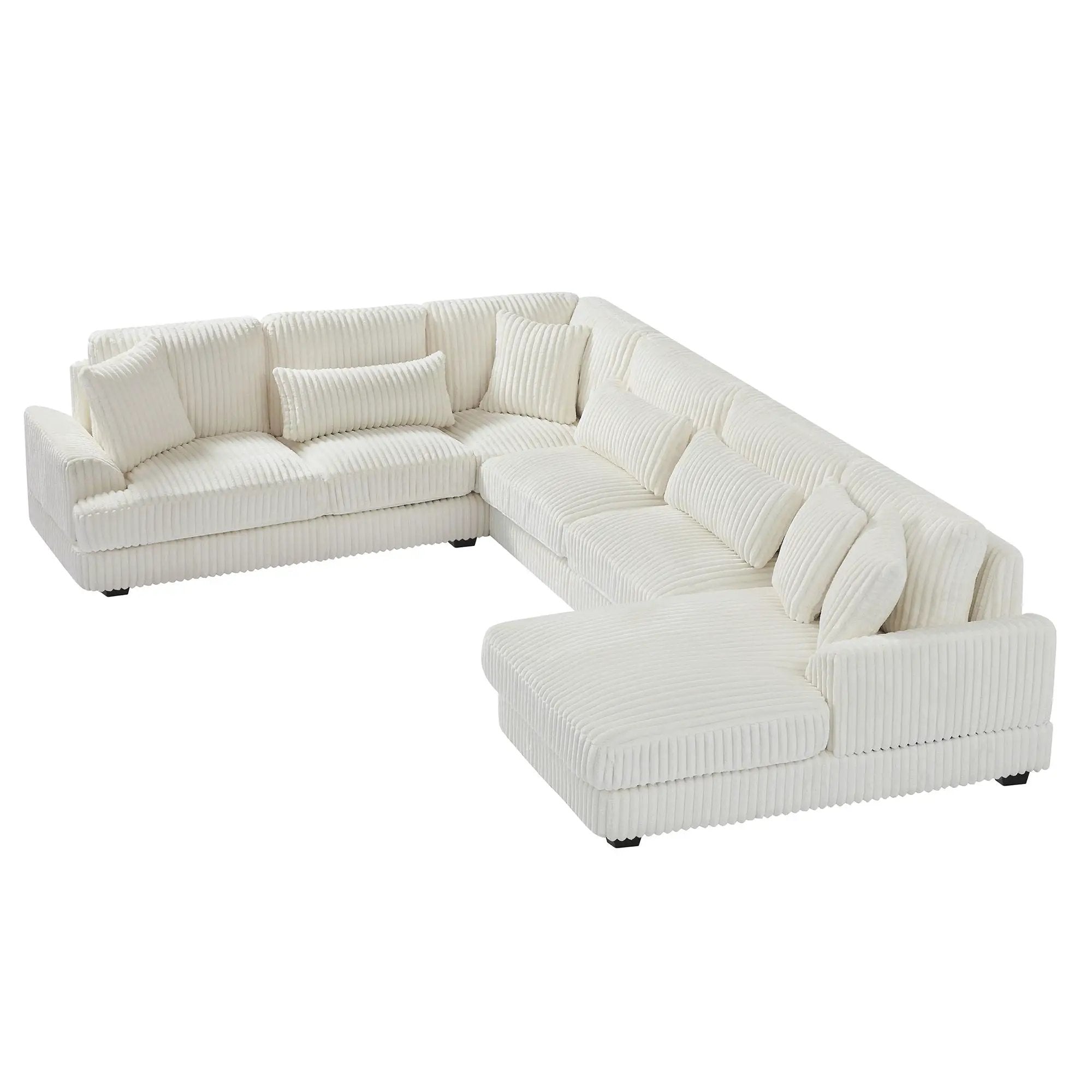 Oversized Sectional Sofa U - Shaped Sofa Couch Modern Sofa Upholstered In Soft With A Chaise Lounge For Living Room by HouseOfZazla