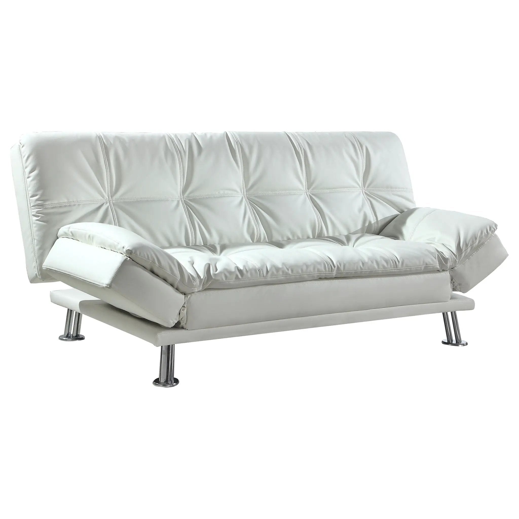 Dilleston Upholstered Tufted Convertible Sofa Bed White by Unique Piece Furniture