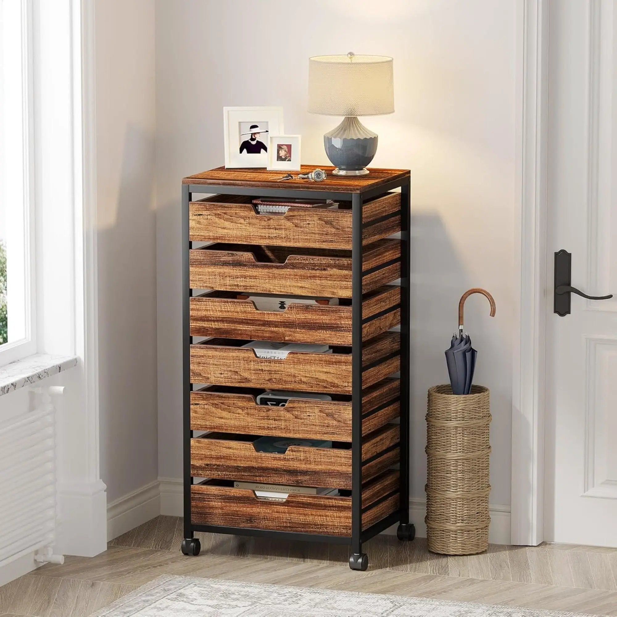 Storage Chest With Wheels, Mobile Drawer Unit by HouseOfZazla