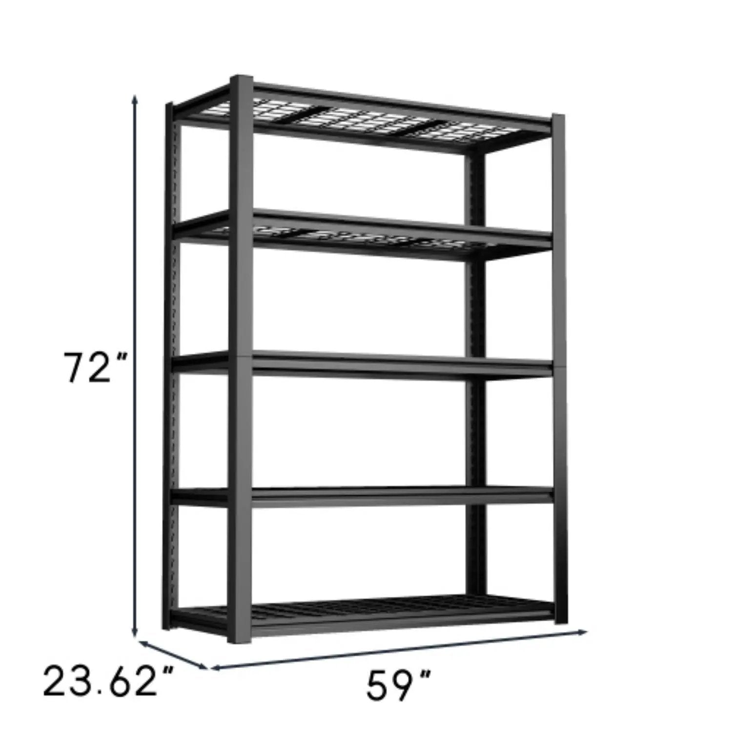 Garage Storage Rack, 5 Layer Adjustable Shelving Unit For Warehouse - Black by HouseOfZazla