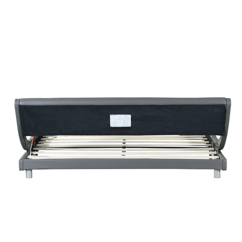 Queen Size Upholstered Platform Bed Frame with LED Lighting by HouseOfZazla
