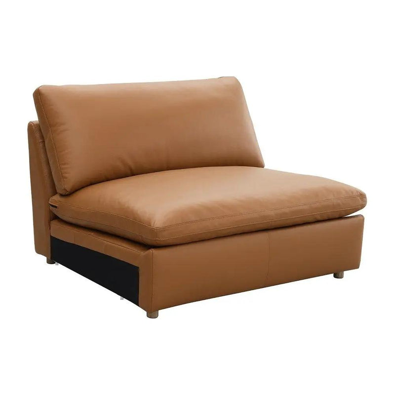 Brighton - Modular Armless Chair - Brown Top Grain Leather by Unique Piece Furniture