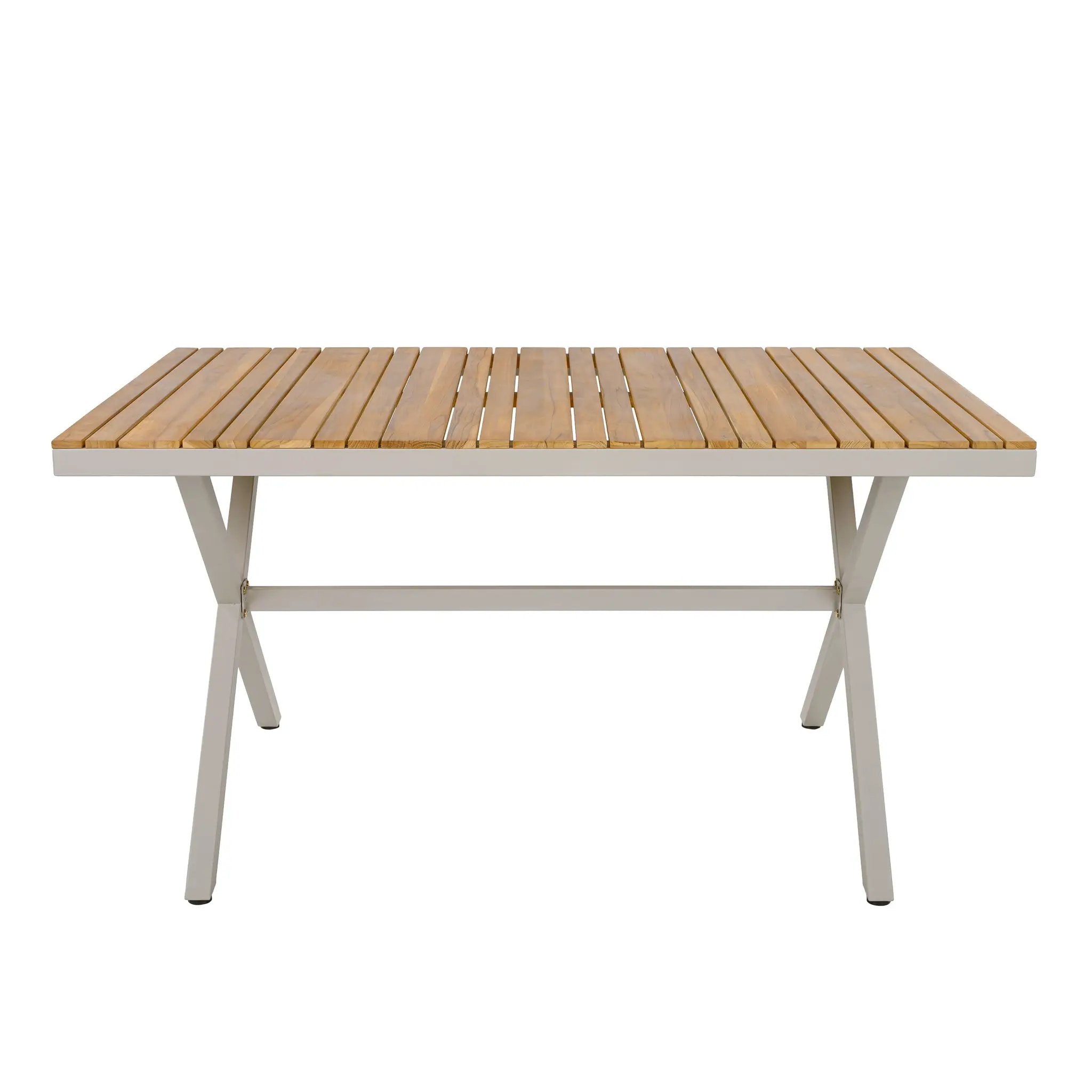 Outdoor 7-Piece Dining Set - Rectangular Teak Wood Table + 6 Wicker Chairs by HouseOfZazla