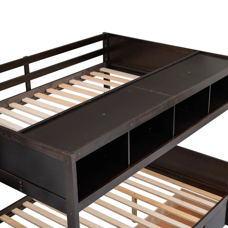 Bunk Bed With Shelfs, Storage Staircase And 2 Drawers by HouseOfZazla