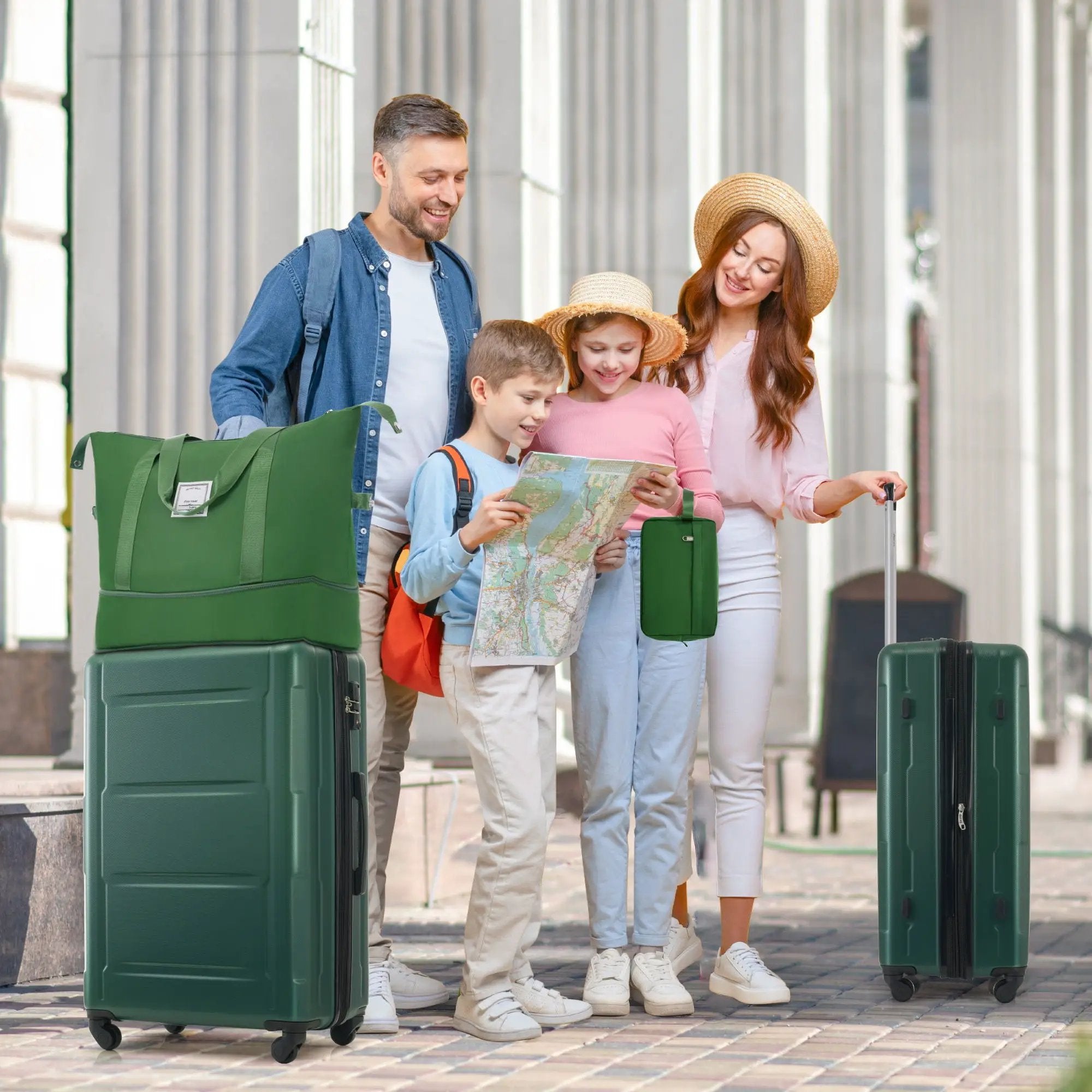 2 Piece Luggage Set With Bags Expanable Spinner Wheels ABS Lightweight Suitcase With Tsa Lock 20" / 24" by HouseOfZazla