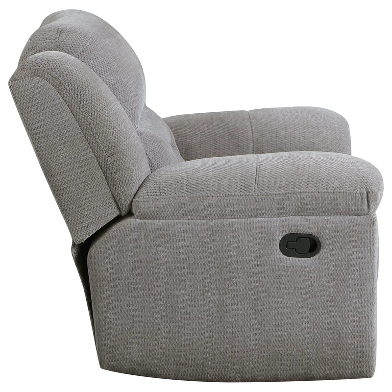 Gilson Chenille Upholstered Glider Recliner Chair Grey by Unique Piece Furniture
