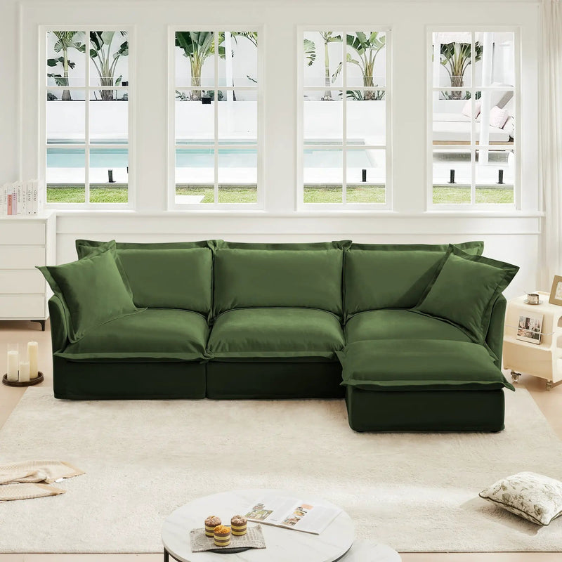 L-Shaped Slipcovered Sectional Sofa by HouseOfZazla