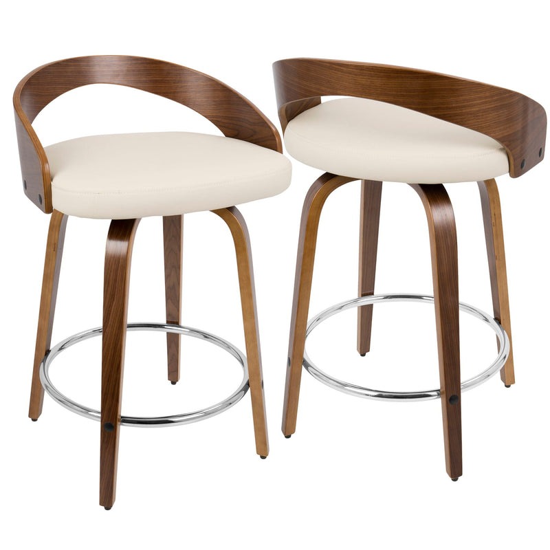 Grotto - Mid-Century Modern, Counter Stool With Swivel (Set of 2) by HouseOfZazla