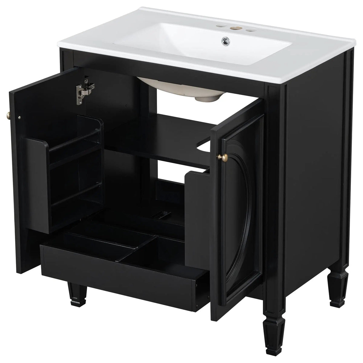 Double Sink Bathroom Vanity Set with Wall Mount Mirror Cabinet by HouseOfZazla