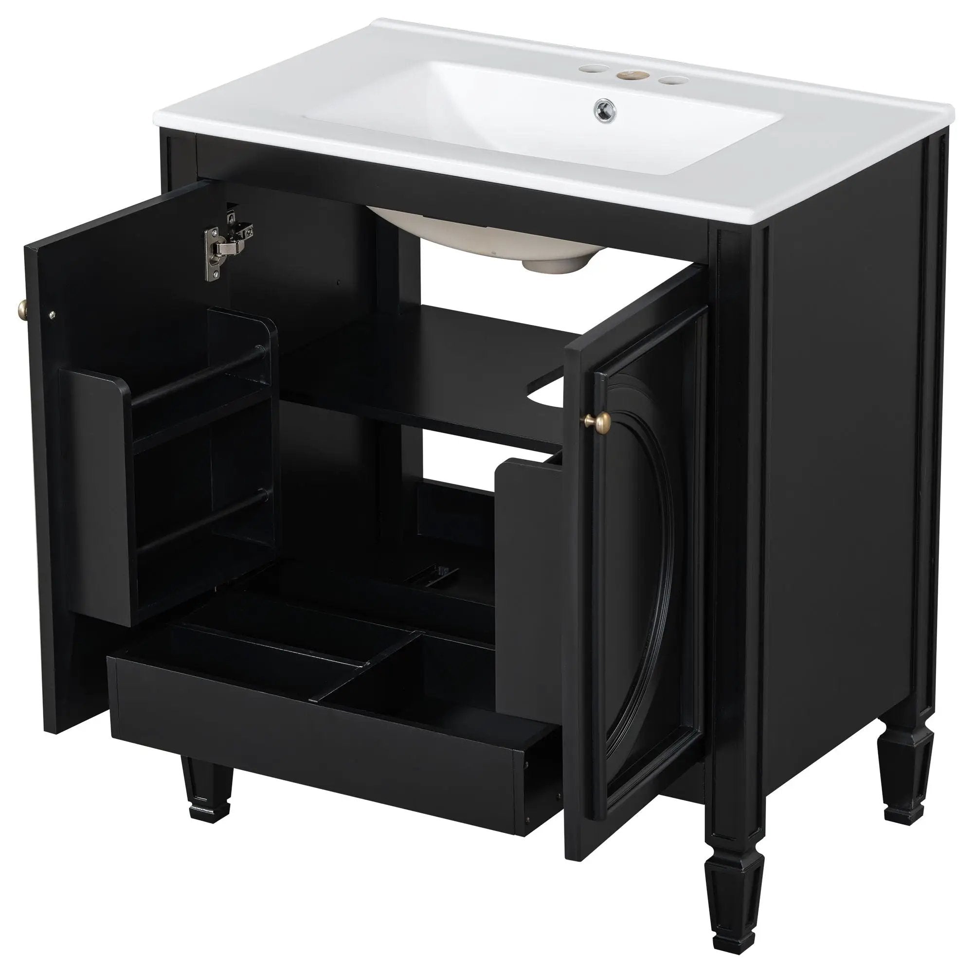 Double Sink Bathroom Vanity Set with Wall Mount Mirror Cabinet by HouseOfZazla