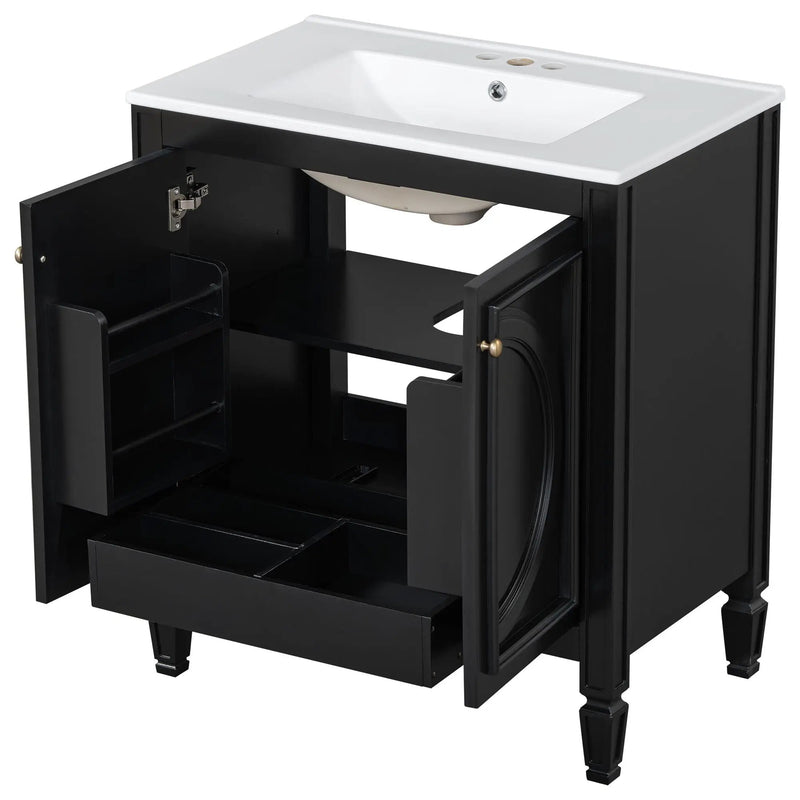 Double Sink Bathroom Vanity Set with Wall Mount Mirror Cabinet by HouseOfZazla