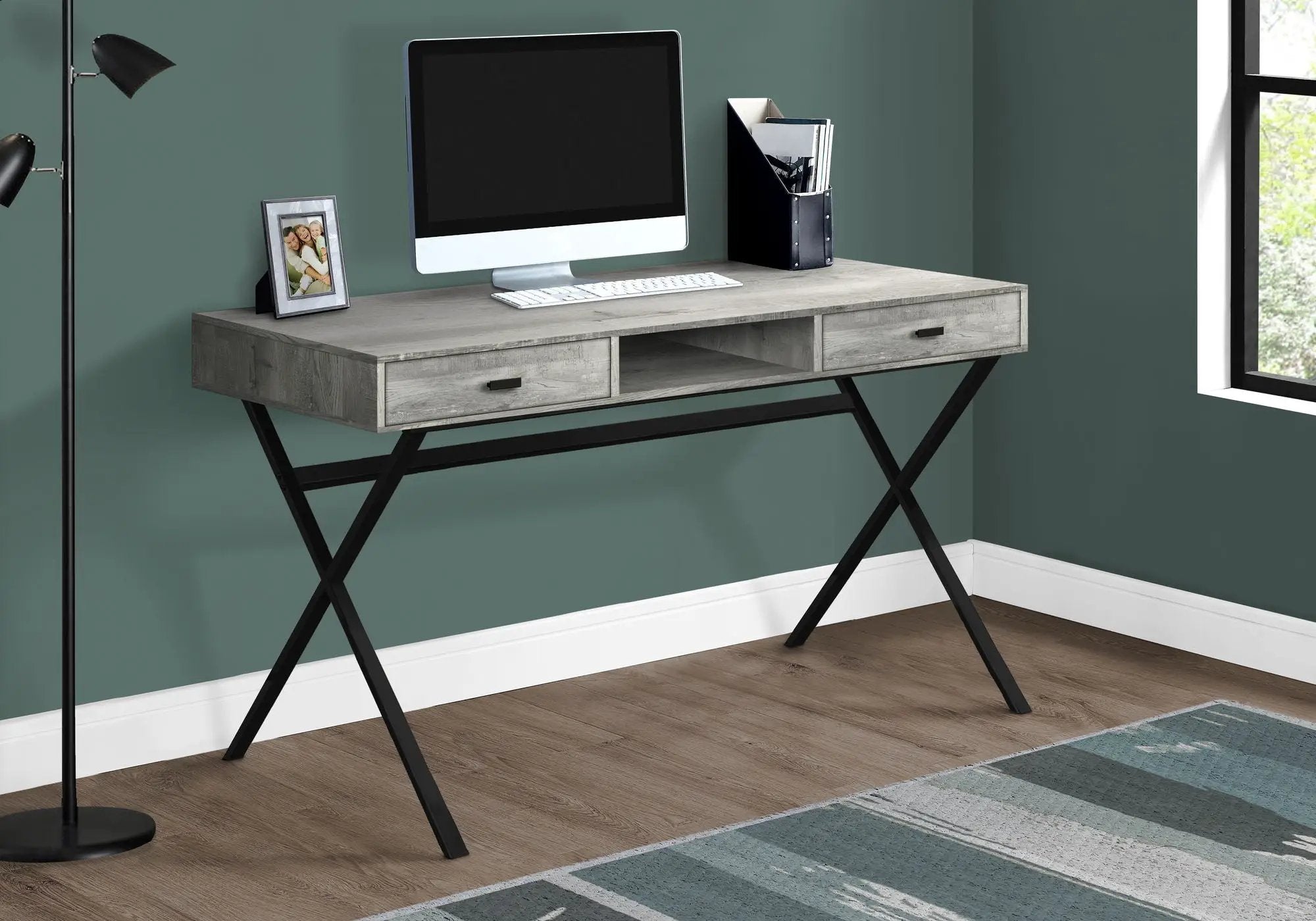 Computer Desk For Home Office, Laptop, Storage Drawers, Glossy Contemporary & Modern by Unique Piece Furniture