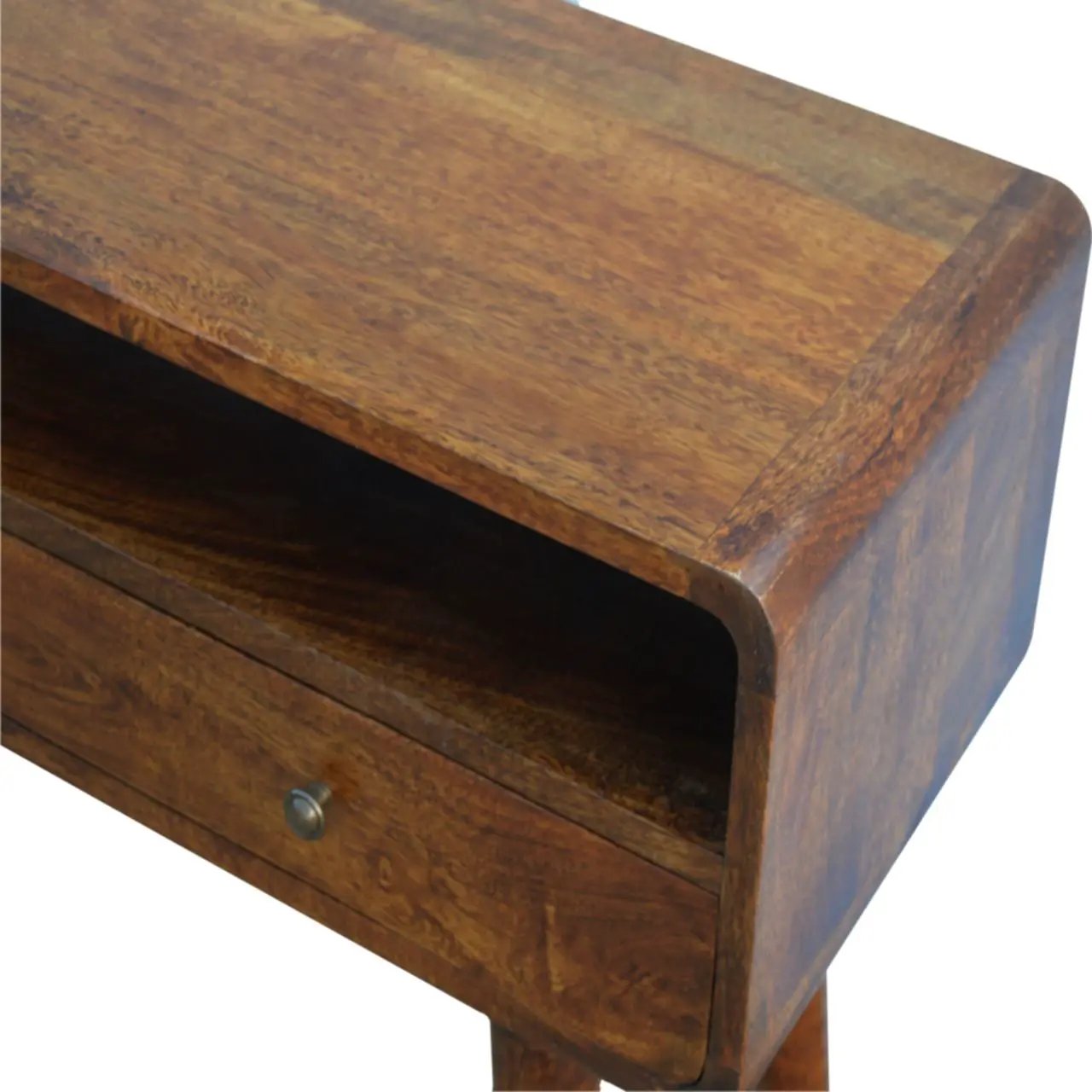 Curved Chestnut Console Table by Unique Piece Furniture