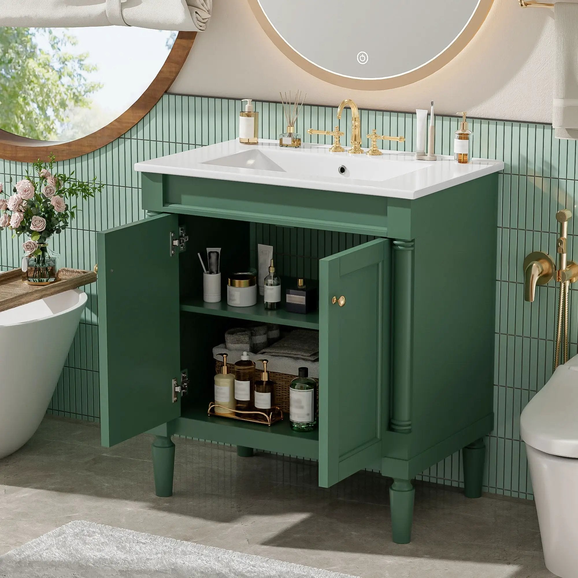 Bathroom Vanity Cabinet With Sink, Soft Close Doors, Storage Cabinet by Unique Piece Furniture