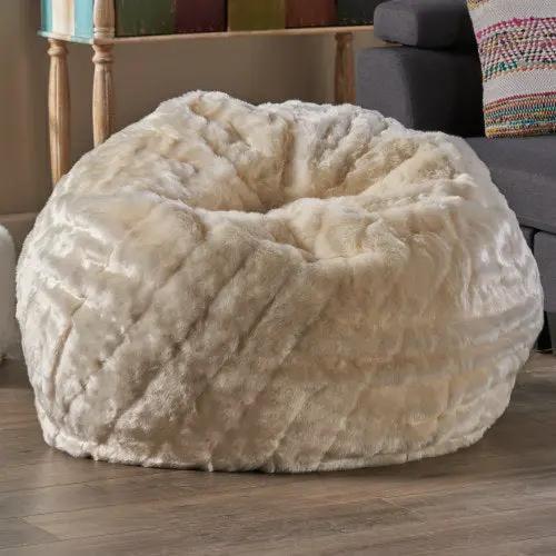 Amori Modern 3 Foot Faux Fur Bean Bag by HouseOfZazla