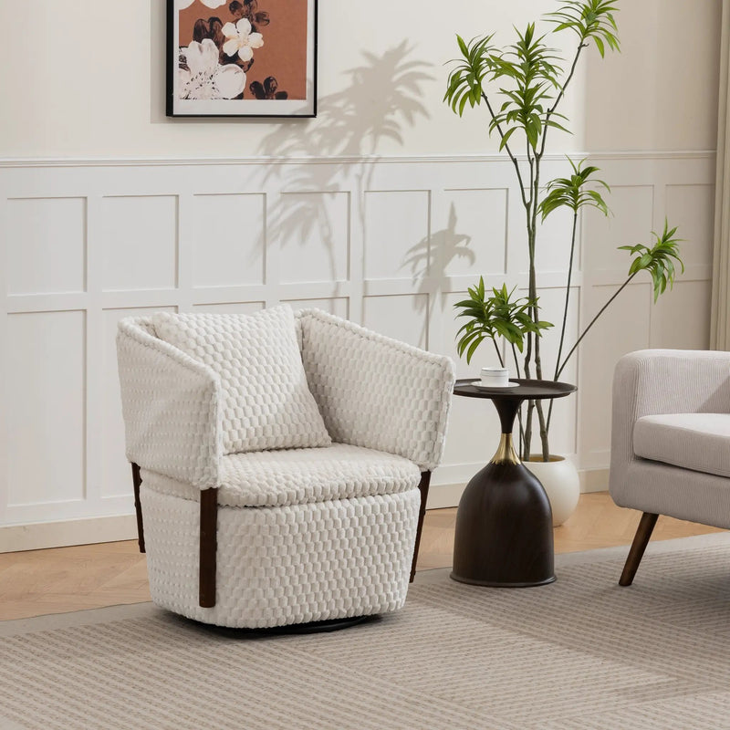 Mid Century Modern Accent Chair with Solid Wood Frame by HouseOfZazla