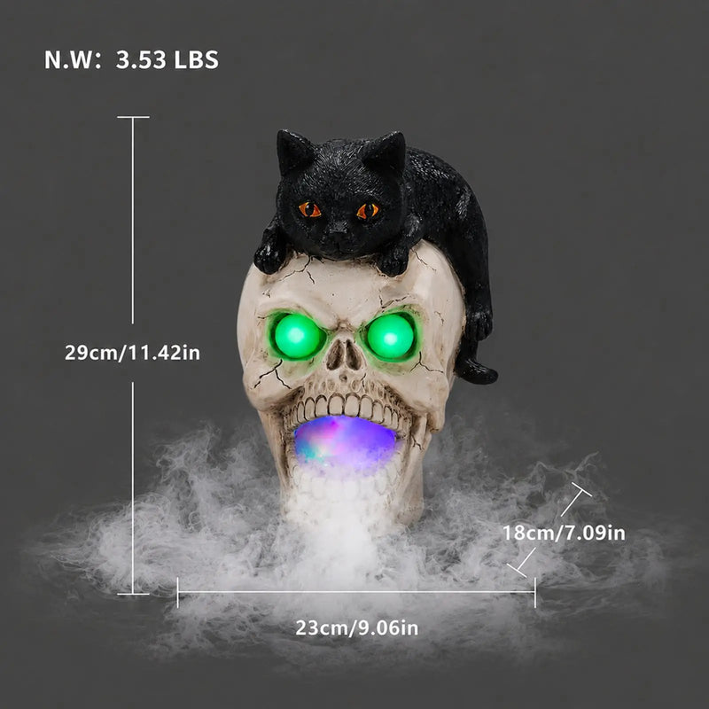 Halloween Cat Skull Statue by HouseOfZazla