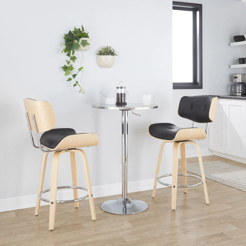 Bistro - Contemporary Adjustable Round Bar Table - Silver by Unique Piece Furniture