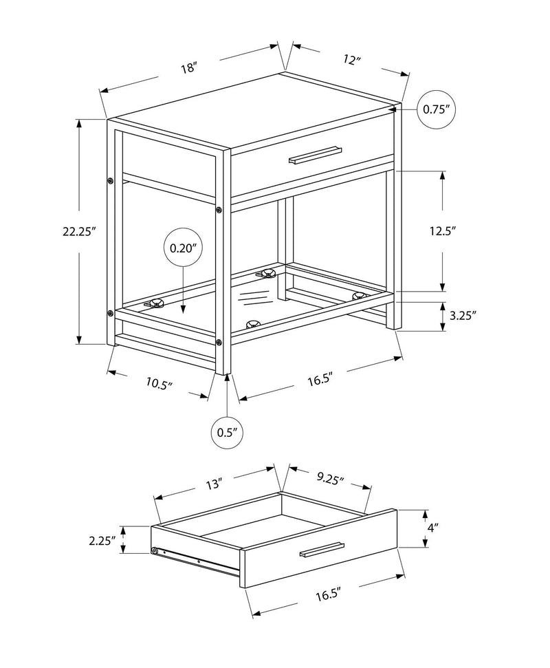 Versatile Accent Side Table, Storage Drawer by Unique Piece Furniture